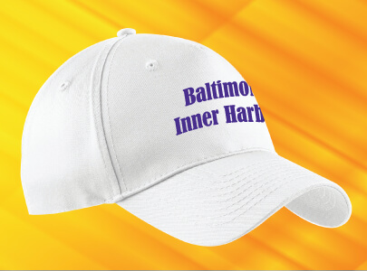 Custom Embroidered Baseball Cap for Baltimore, Maryland.