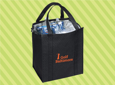 Custom Screen-Printed Cooler Bags for Baltimore, Maryland.
