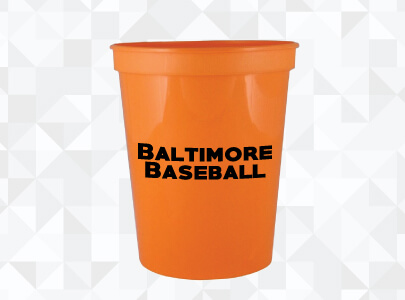 Custom Imprinted Plastic Cup for Baltimore, Maryland.