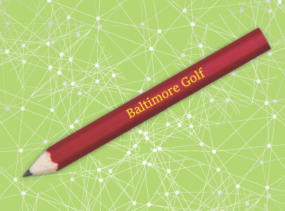 Custom Decorated Lead Golf Pencil for Baltimore, Maryland.
